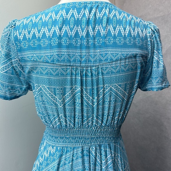 Powder blue button front maxi dress - Picture 4 of 13